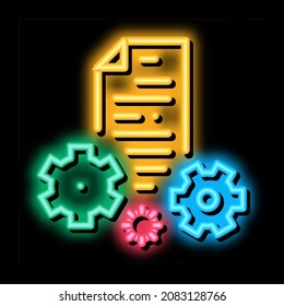 process of financial audit neon light sign vector. Glowing bright icon process of financial audit sign. transparent symbol illustration