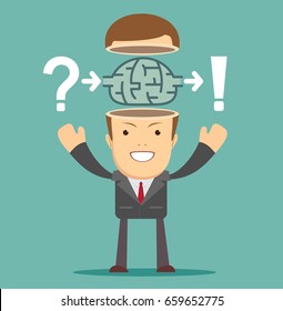 the process of finding a solution. thinking or problem solving business concept