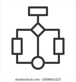 Process Flow Diagram Outline Icon Vector Illustration