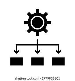 Process Flow Glyph Flat Vector Icon