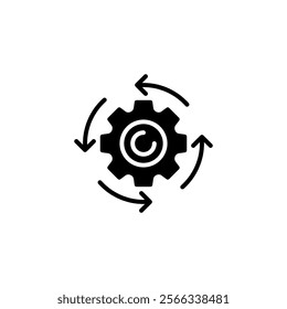 Process Flow Glyph Icon. linear style sign for mobile concept and web design. Outline vector icon.
