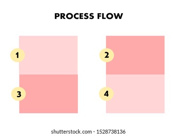 Process flow, Info graphic with 4 pink text boxes for adding text. Business and work concept. 
