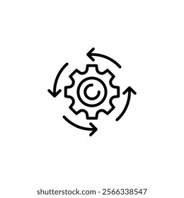 Process Flow Line Icon. linear style sign for mobile concept and web design. Outline vector icon.