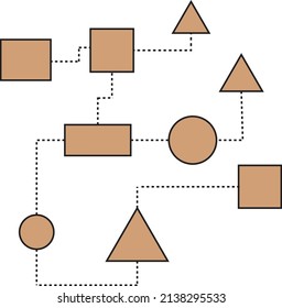 A process flow showing business information and material movement. The line connected are dotted - Business Illustration - vector 