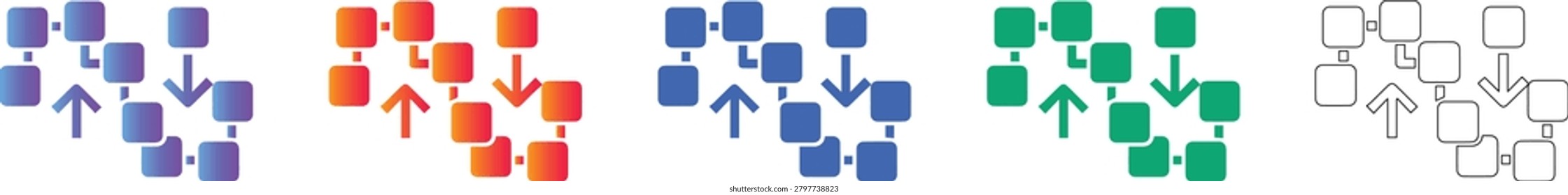 Process Flowchart Icons Set vol 401