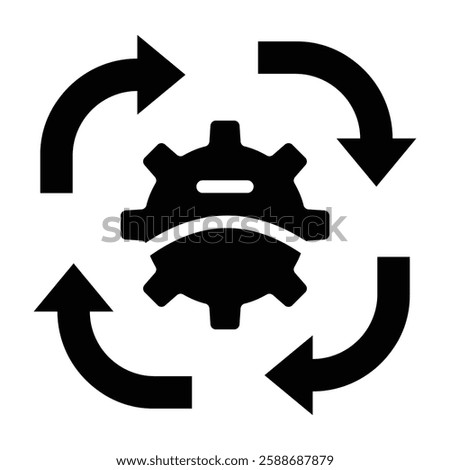Process Glyph Icon Design For Personal And Commercial Use