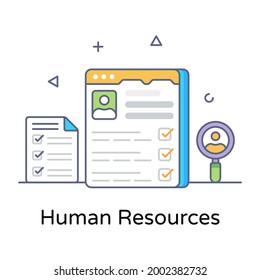 A process of hiring, flat vector of human resources