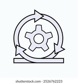 Process Icon. Action, Data Processed. In Progress Symbol. Applied for Design Element, Presentation, Website or Apps.    
