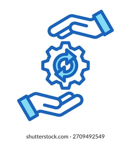 Process Icon Blue Color Style Vector Illustration