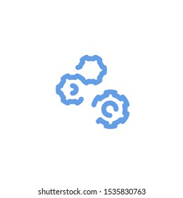 Process Icon for building, construction, architecture and other with Line style and blue color 