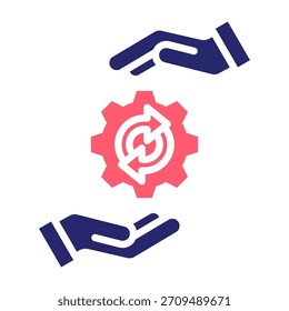 Icono de proceso Color Relleno Estilo Ilustración vectorial