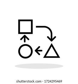 Process icon in flat style. Data processing symbol for your web site design, logo, app, UI Vector EPS 10.	