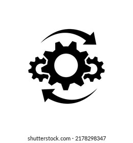 Process icon in flat style isolated on white. Process symbol in black for your web site design, app, UI. Simple operations icon. Vector illustration.