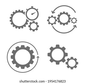 concepto de equipo de rueda de ruedas de engranaje de icono de proceso