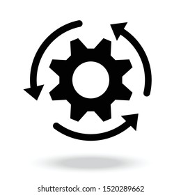 Process icon. Isolated cogwheel and process icon line style.gear icon vector.
