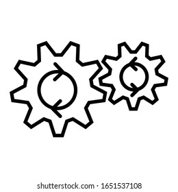 Process icon. Isolated cogwheel and process icon line style.