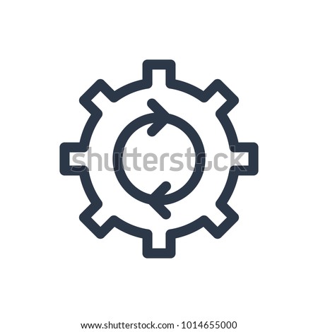 Process icon. Isolated cogwheel and process icon line style. Premium quality vector symbol drawing concept for your logo web mobile app UI design.