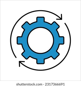 Prozesssymbol. Einziger Cograd- und Prozesssymbol. Hochwertiges Vektorsymbol-Konzept für Ihr Logo, Ihre mobile App UI-Design. Vektorgrafik auf weißem Hintergrund