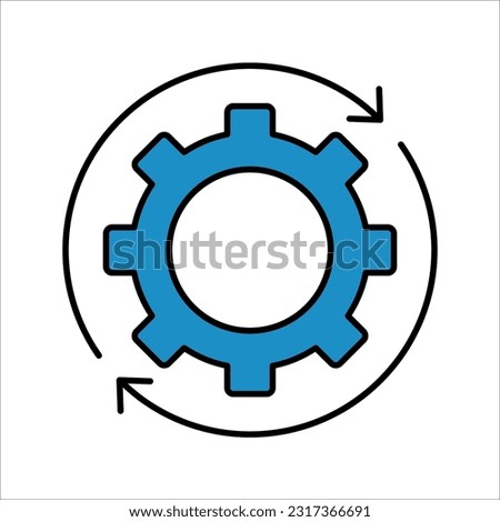 Process icon. Isolated cogwheel and process icon. Premium quality vector symbol concept for your logo web mobile app UI design. vector illustration on white background
