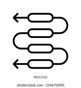 process icon. Line Art Style Design Isolated On White Background