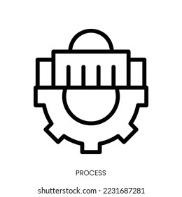 process icon. Line Art Style Design Isolated On White Background