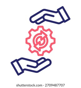 Process Icon Line Color Style Vector Illustration
