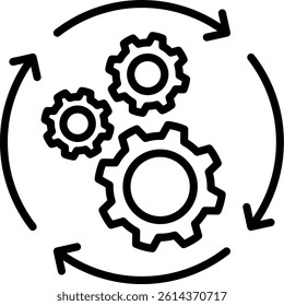 Process Icon Line Vector Illustration