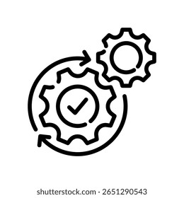 Process Icon Line Vector Illustration