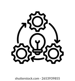 Ilustración vectorial de línea de icono de proceso