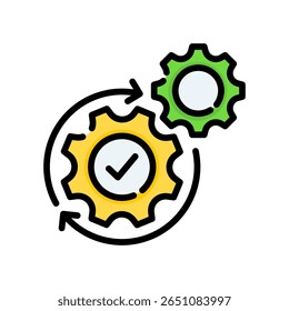 Process Icon Lineal Color Vector Illustration