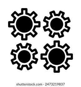 icono de proceso o ilustración de logotipo contorno estilo negro
