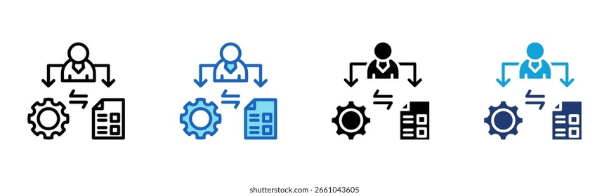 Process icon Multi Style Vector Illustration