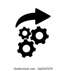 Process icon on white background. Process symbol in black for your web site design