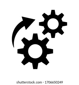 Process icon on white background. Process symbol in black for your web site design