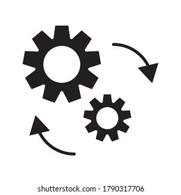 
Process icon on white background. Process symbol in black for your web site design