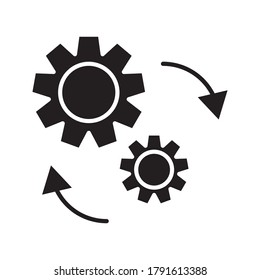 
Process icon on white background. Process symbol in black for your web site design