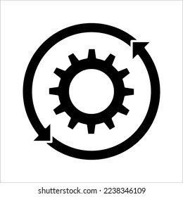 Process icon on white background. Process symbol in black for your web site design. Workflow icon.