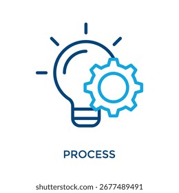Process Icon Outline Color Style. Vector Illustration For Graphic Design