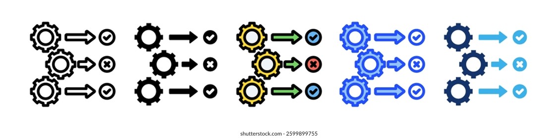 Process Icon Set With Multiple Style Collection