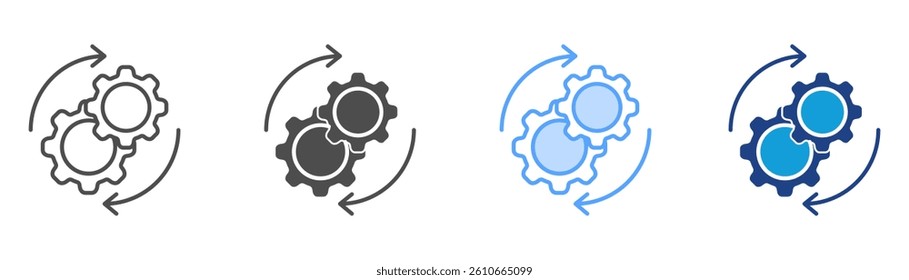 Process Icon Set Multiple Style Collection