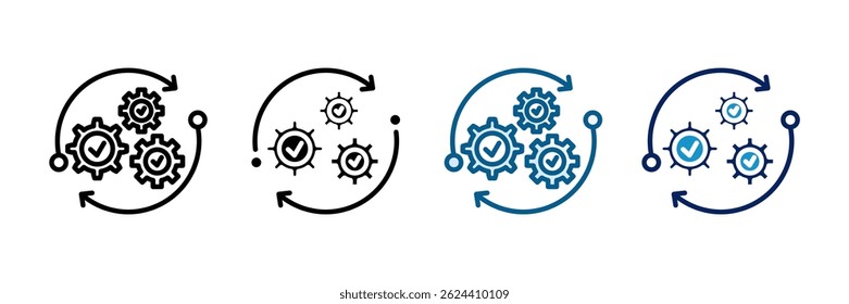 Process Icon Set Multiple Style Collection