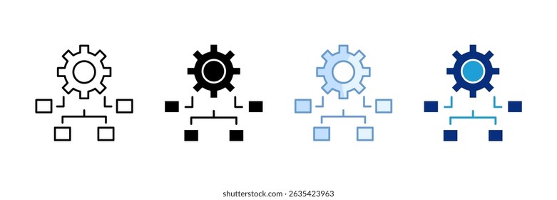 Process Icon Set Multiple Style Collection