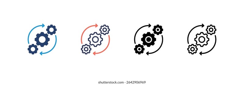 Processar conjunto de ícones de coleção de vários estilos