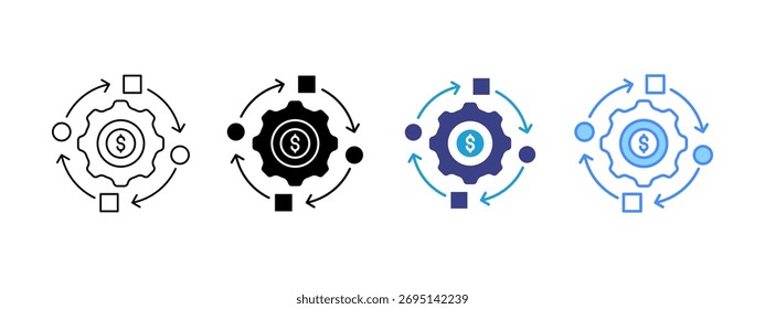 Ícone Processar conjunto de várias coleções de estilos	