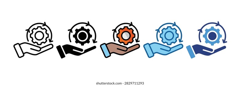 Process Icon Set Multiple Style Collection