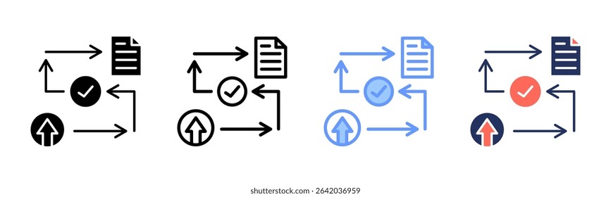 Process icon sheet multiple style collection
