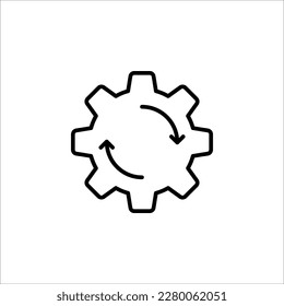 Símbolo de icono de proceso en negro para el diseño de tu sitio web, aplicación, interfaz de usuario. Icono de operaciones simples. Ilustración del vector sobre fondo blanco