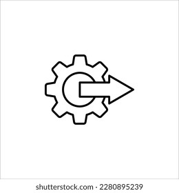 Prozesssymbol in schwarz für Webseitendesign, App, Benutzeroberfläche. Einfache Operationen Symbol. Vektorgrafik auf weißem Hintergrund