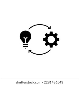 Símbolo de icono de proceso en negro para el diseño de tu sitio web, aplicación, interfaz de usuario. Icono de operaciones simples. Ilustración del vector sobre fondo blanco