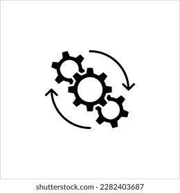 Símbolo de icono de proceso en negro para el diseño de tu sitio web, aplicación, interfaz de usuario. Icono de operaciones simples. Ilustración del vector sobre fondo blanco